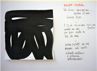 Preparatory sketch for wall sculpture