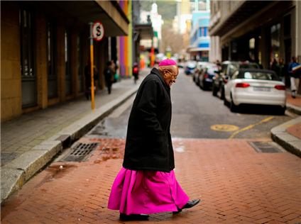 #Tutu, a man at prayer, a man at work, and a man at rest