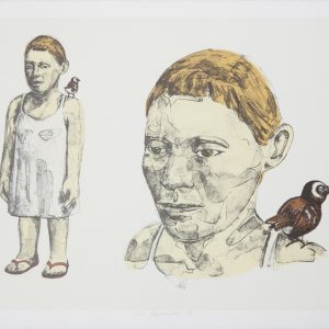 Claudette Schreuders, The Bystander 2. Lithographic print on cotton rag paper, 38 x 55.5 cm