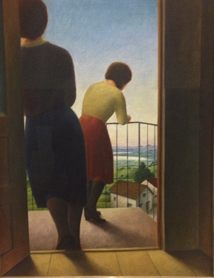 George Schrimpf, <i>On the Balcony</i>, 1927. Oil on Canvas 