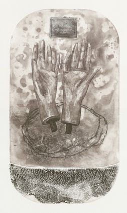 Eunice Geustyn, <i>(Swallow) You're nothing without me, 2016</i>. Drypoint etching