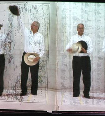 Kentridge is pictured in his collaborative video projection The Refusal of Time (2012). Photograph: Courtesy William Kentridge, Marian Goodman Gallery, Goodman Gallery and Lia Rumma Gallery