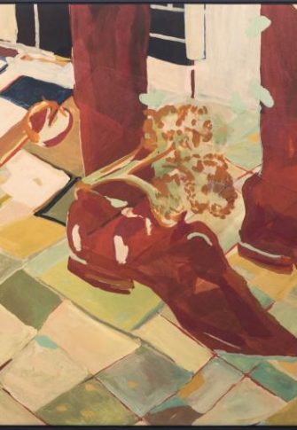 Jeanne Gaigher, Feet, 2016. Acrylic and ink on canvas, 77 x 182 cm