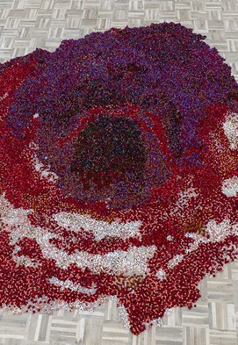 Igshaan Adams, Rahma (Grace), 2018. Glass and acrylic beads; 306 x 280 cm